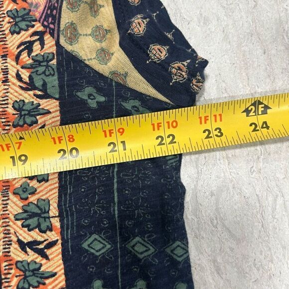 Lucky Brand Mandala Card Blue Persian Print Boho T Shirt Women’s Size 1X - Picture 10 of 14